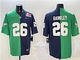 Men's Philadelphia Eagles #26 Saquon Barkley Green & Navy Split 2025 Super Bowl LIX Patch Vapor Untouchable Limited Stitched Jersey Dzhi,baseball caps,new era cap wholesale,wholesale hats